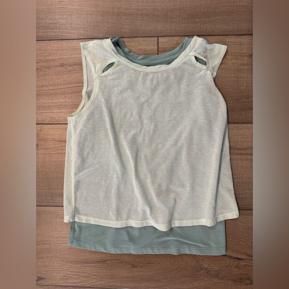 Girls Double Layer Athleta Tank Top medium 8 10 camisole shirt Sporty Gymnastics